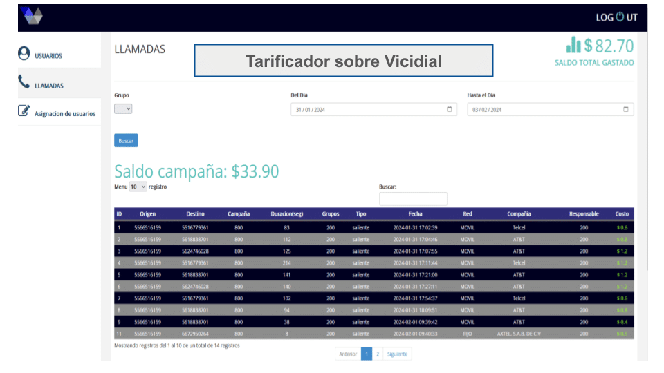 Tarificador sobre Vicidial